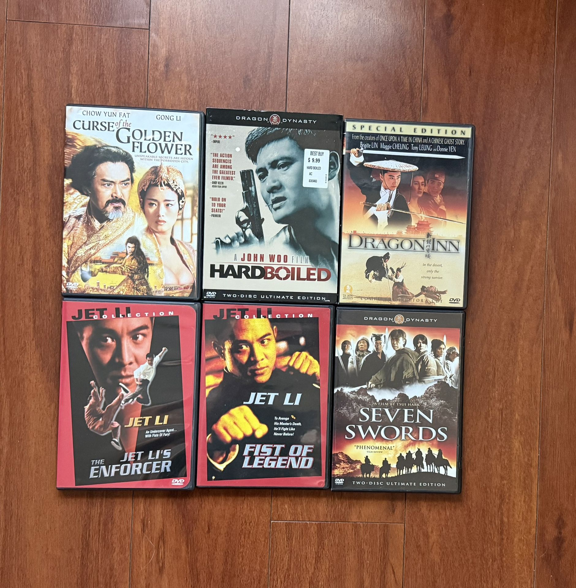 Martial Art DVD Lot of 6 Movies - Jet Li Chow Yun Fat Donnie Yen