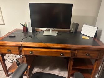 Desk, Book shelf,  2 drawer file chest