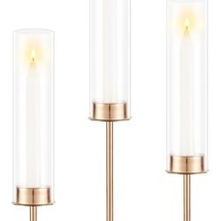 old Candle Holders Set of 6 Of  Glass Taper Candle