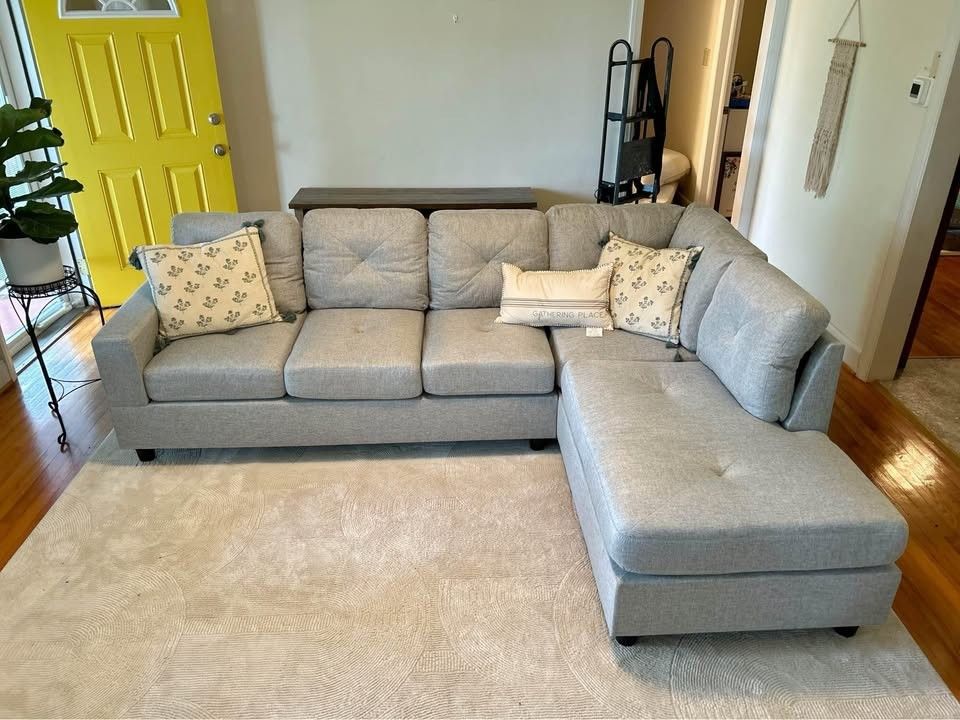 Brand New Fabric Grey/ Black Sectional Sofa/Couch | Pay After Delivery