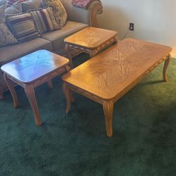 Solid Wood Coffee Table & End Tables Set – Can Be Sold Separately