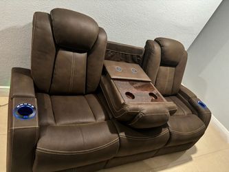 Mueble Doble Reclinable de Pie y Cabeza,cargador Para Teléfono Inalambrico Y Usb Más Iluminación Azul
