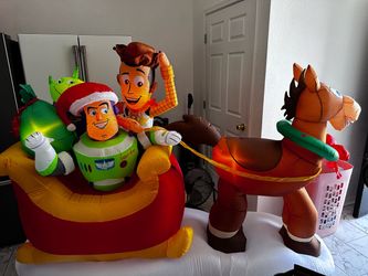 Toy Story Christmas Inflatable Sleigh Scene