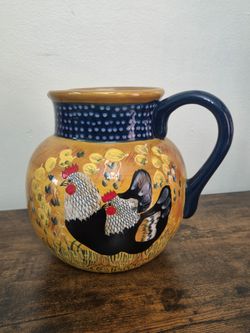 Ceramic Pitcher 7.5" tall x 8" wide