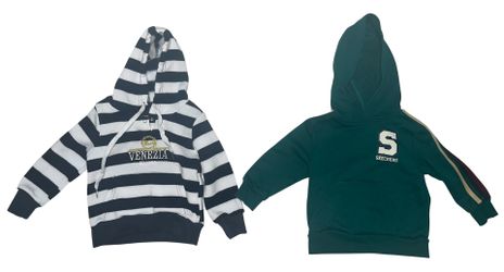 Lot of 2 Baby Boy Pull on Hoodies Skechers Venezia Italia Sizes 1/2 and 2T