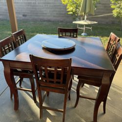 8- Piece counter height Set Wooden $125 OBO Few Dings