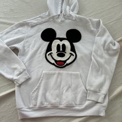 Disney Mickey White Hoodie Size Medium Woman’s