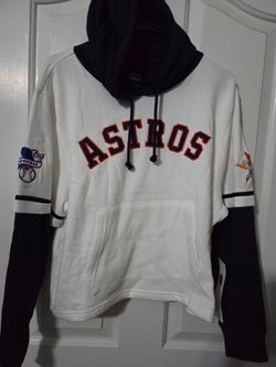 Houston Astros L 47Brand Cropped Pullover Hoodie $125 Retail