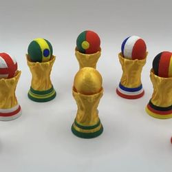 3D Printed World Cup Trophy Clicker – Fidget Toy Soccer Gift