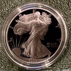 1993 American Silver Eagle Proof W/COA And OGP