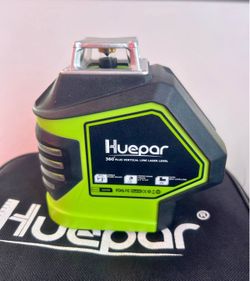Huepar Self-Leveling Laser Level 360 Red Cross Line with 2 Plumb Dots Laser Tool -360-Degree Horizon