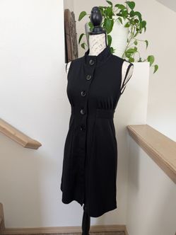 EUC Banana Republic Factory Sleeveless Button Up Dress - Black, size 2