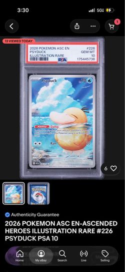 Psyduck PSA 10 Pokémon Illustration Rare #226