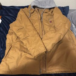 Wrangler Men's Quilted Lined Jacket With Sherpa Hood