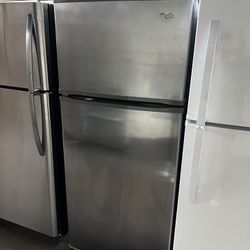 Whirlpool Stainless Steel Top Freezer Refrigerator 18 Cu Ft 