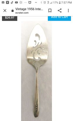 Vintage 1956 silver tulip cake server