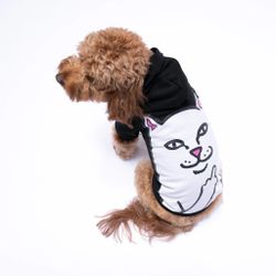 🐾 RIPNDIP Lord Nermal Pet Hoodie – Black Graphic Hoodie for Small Pets