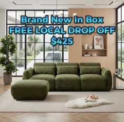 Corduroy green ottoman & couch BRAND NEW SEALED IN BOX π¦