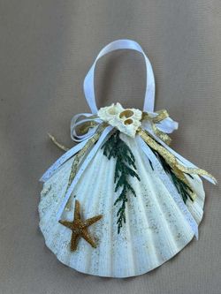 Handmade Scallop Shell Christmas Ornament