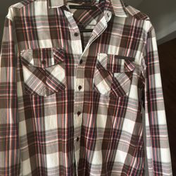 Sean John Plaid LS Shirt Med