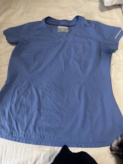 Skechers light blue scrub set top size L pants LP #medical #healthcare