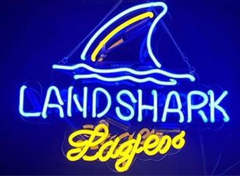 20"x16" LandSharks Lager Neon Signs with Real Neon Glass Beer Bar Pub Sign RT134