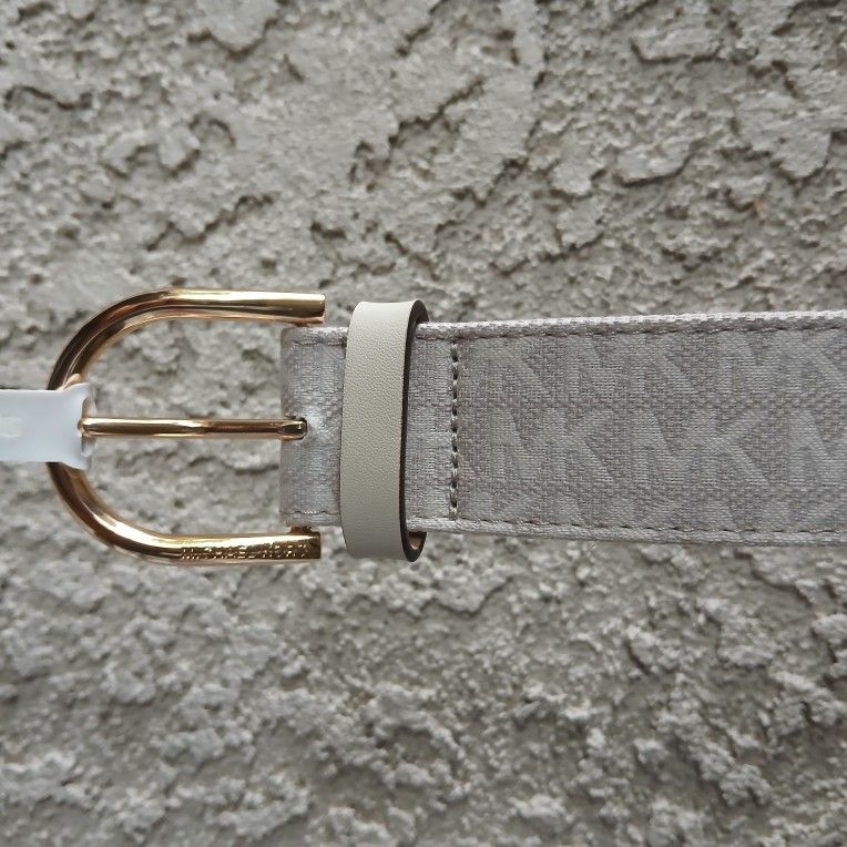 Michael Kors Women's White Belt Logo Size L