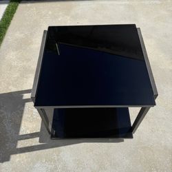 Modern Black Glass End Table