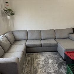 Light Gray Sectional Couch 