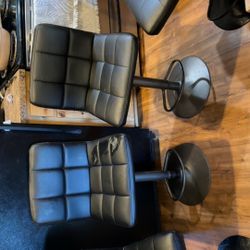 4 Black Bar Stools 