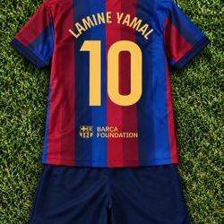 Lamine Yamal Barcelona Jersey Kids Set