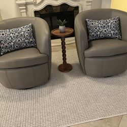 Leather Accent Swivel Chairs - New!