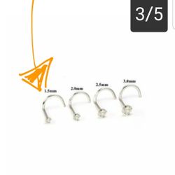 New - White Gold, Diamond Nose Ring