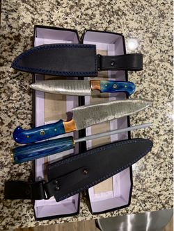 Black forge chef knife set