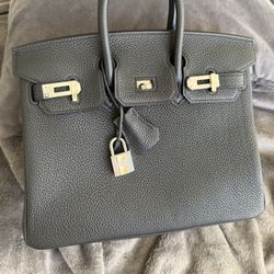 Hermes Birkin 25 Noir Palladium Hardware 