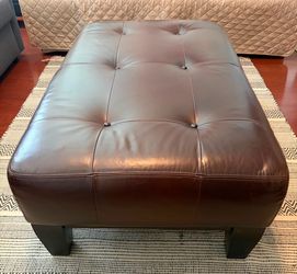 Leather ottoman coffee table