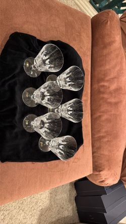 Saint-Louis Jersey Crystal Water Goblets- Set Of 6. - France Original Box-$495