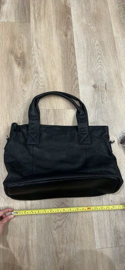 Vintage Style Convertible Black Soft Genuine Leather Tote Bag / Hobo Shoulder Bag