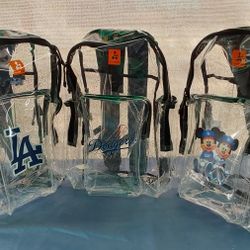 HEAVY DUTY CLEAR BACKPACK  WITH CUSTOM LOGOS 