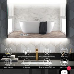 Casta Diva 36” x 24” Framed LED Bathroom Vanity Mirror | CD-LM02S $80