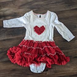 18 M  Red And White Girl's Valentine's Day Dress