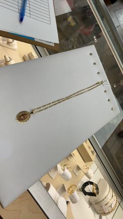 10K Figaro Chain With Pendant 