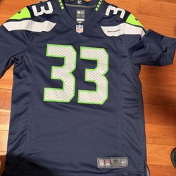 Seattle Seahawks Jersey Mens M Blue On Field Printed Jamal Adams 33 Swoosh Nike