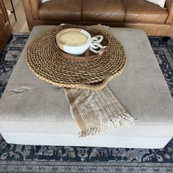 Living Spaces Light Tan Ottoman 