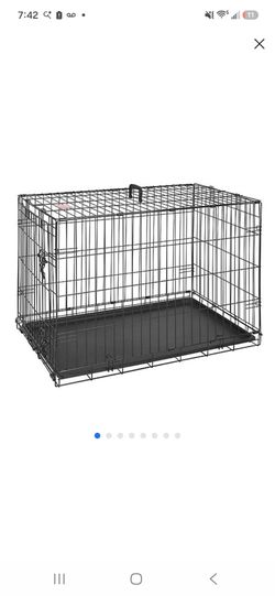 Folding wire dog crate