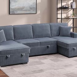 New 120x60 Sleeper Sectional Couch With a Storages / Free Delivery  