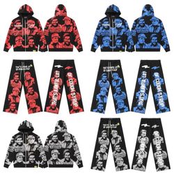 Graphic Zip-Up Hoodie and Sweatpants Set