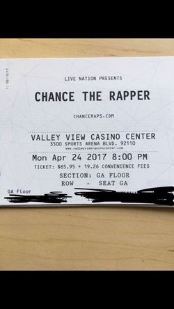 Chance the rapper ticket