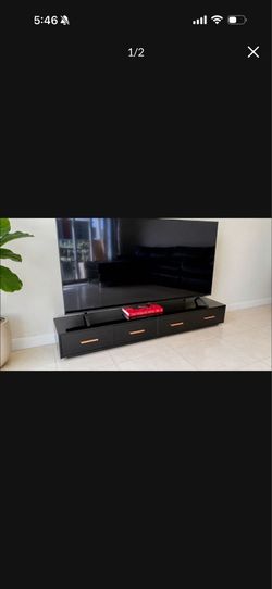 Modern Black TV Stand / Media Console – Gloss Finish