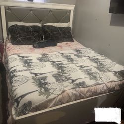 Queen sized bed and bed frame 